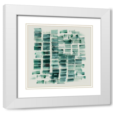 Sea Glass I White Modern Wood Framed Art Print with Double Matting by PI Studio