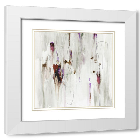 Violets in Spring White Modern Wood Framed Art Print with Double Matting by PI Studio