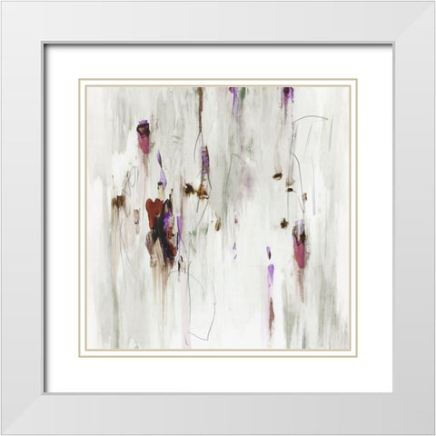 Violets in Spring White Modern Wood Framed Art Print with Double Matting by PI Studio