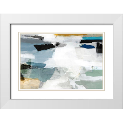 Brush Formation II White Modern Wood Framed Art Print with Double Matting by PI Studio