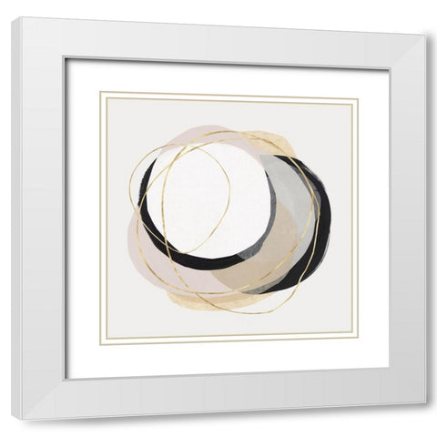 Ring of Gold I  White Modern Wood Framed Art Print with Double Matting by PI Studio