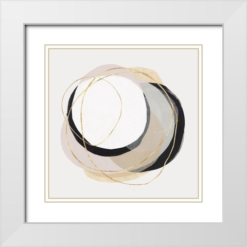 Ring of Gold I  White Modern Wood Framed Art Print with Double Matting by PI Studio