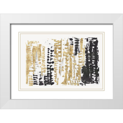 Aureate I  White Modern Wood Framed Art Print with Double Matting by PI Studio