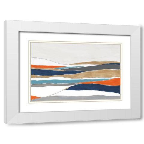 Orange Rolling Hills I  White Modern Wood Framed Art Print with Double Matting by PI Studio