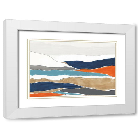 Orange Rolling Hills II White Modern Wood Framed Art Print with Double Matting by PI Studio