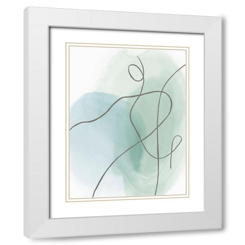 Follow Green I  White Modern Wood Framed Art Print with Double Matting by PI Studio