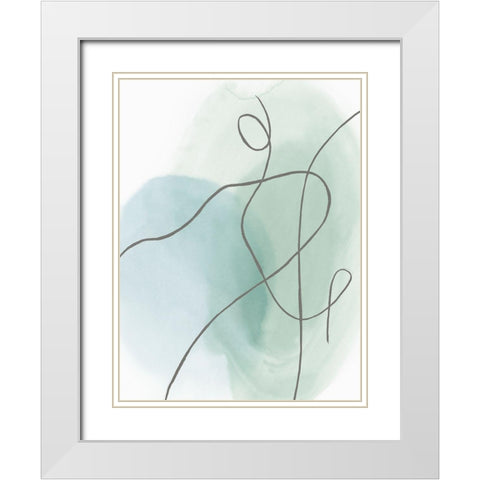 Follow Green I  White Modern Wood Framed Art Print with Double Matting by PI Studio