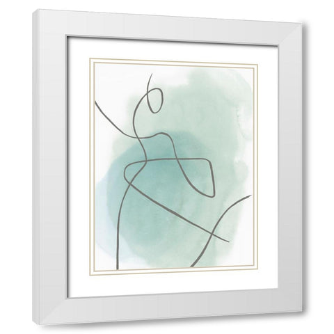 Follow Green II White Modern Wood Framed Art Print with Double Matting by PI Studio