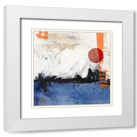 Midnight Rise I White Modern Wood Framed Art Print with Double Matting by PI Studio