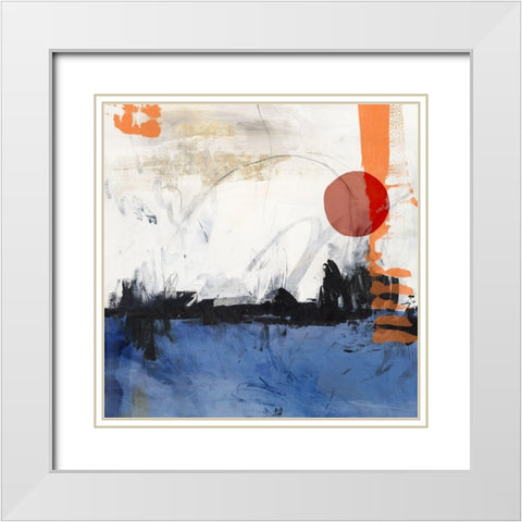 Midnight Rise I White Modern Wood Framed Art Print with Double Matting by PI Studio