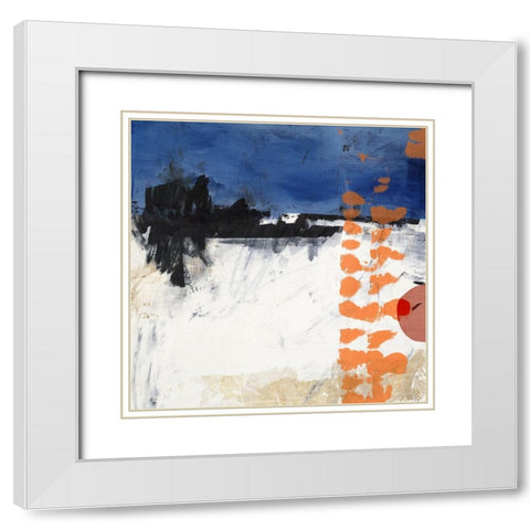 Midnight Rise II White Modern Wood Framed Art Print with Double Matting by PI Studio