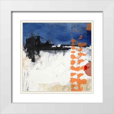 Midnight Rise II White Modern Wood Framed Art Print with Double Matting by PI Studio