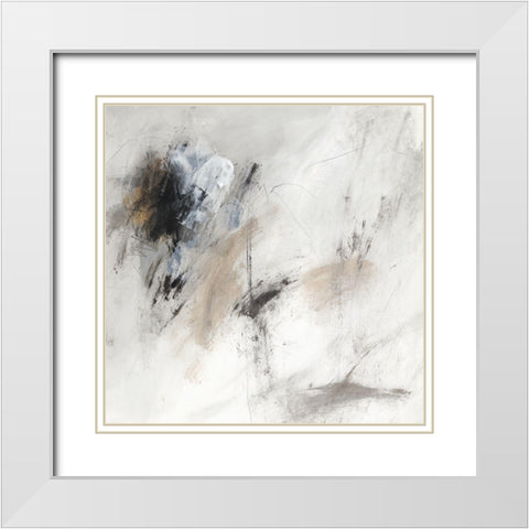 Sketch Lines I  White Modern Wood Framed Art Print with Double Matting by PI Studio