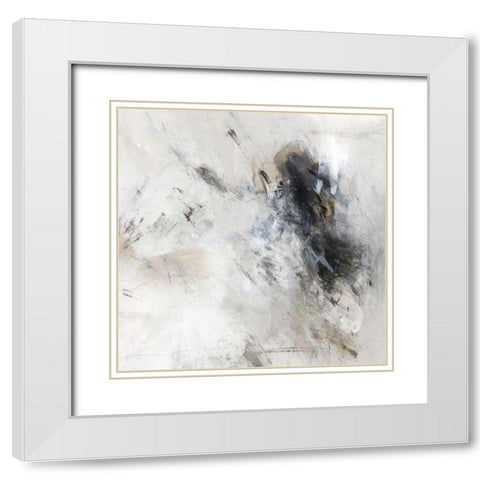 Sketch Lines II White Modern Wood Framed Art Print with Double Matting by PI Studio