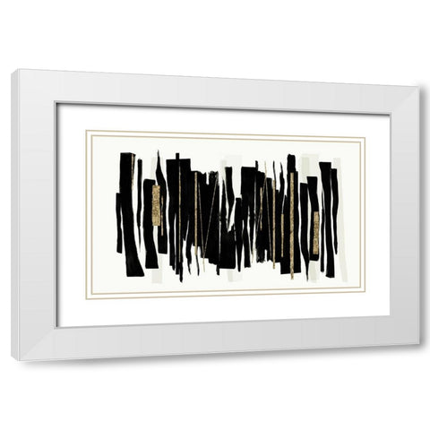 Golden Rythm White Modern Wood Framed Art Print with Double Matting by PI Studio