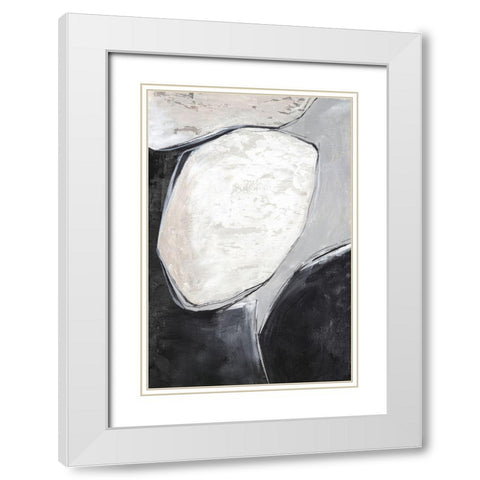 Falling Rocks I  White Modern Wood Framed Art Print with Double Matting by PI Studio