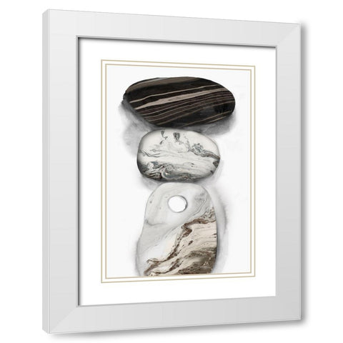 Majestic Rocks I  White Modern Wood Framed Art Print with Double Matting by PI Studio