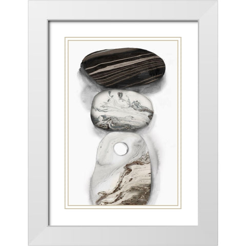 Majestic Rocks I  White Modern Wood Framed Art Print with Double Matting by PI Studio