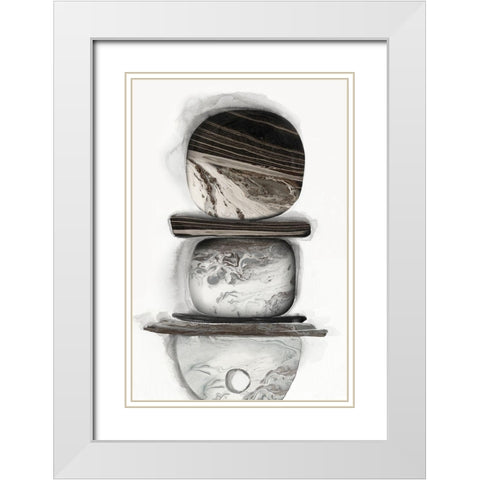 Majestic Rocks II White Modern Wood Framed Art Print with Double Matting by PI Studio