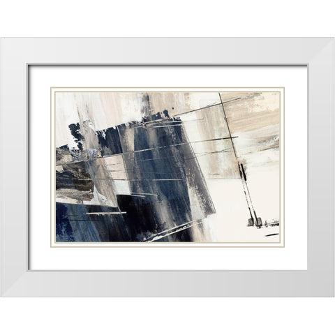 Forward Blue  White Modern Wood Framed Art Print with Double Matting by PI Studio