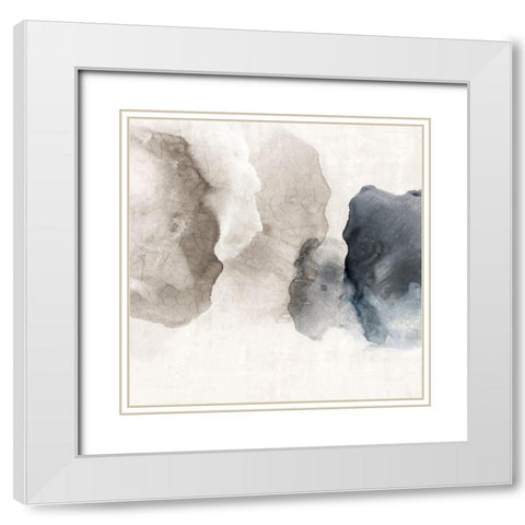 Crackle Shapes I  White Modern Wood Framed Art Print with Double Matting by PI Studio