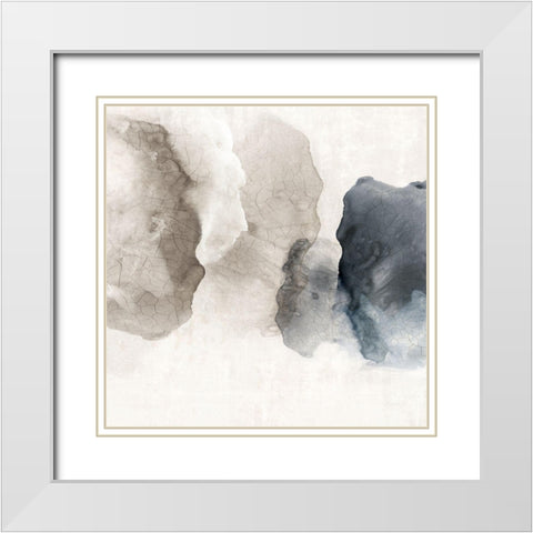 Crackle Shapes I  White Modern Wood Framed Art Print with Double Matting by PI Studio