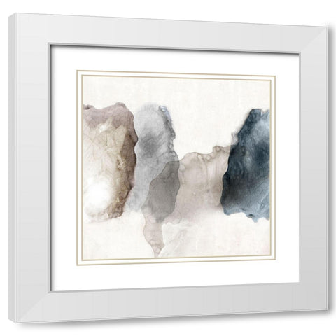 Crackle Shapes II White Modern Wood Framed Art Print with Double Matting by PI Studio