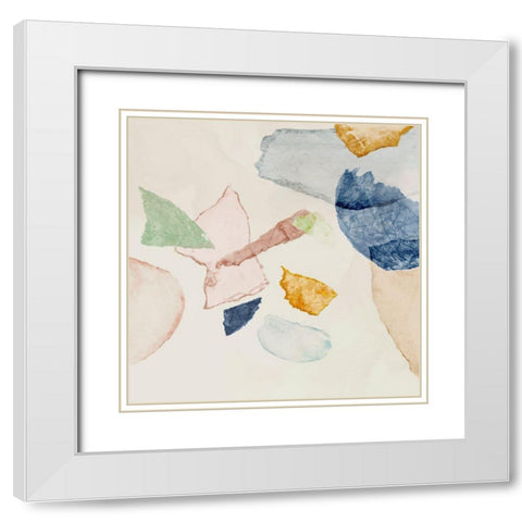 Scattered Pieces  White Modern Wood Framed Art Print with Double Matting by PI Studio