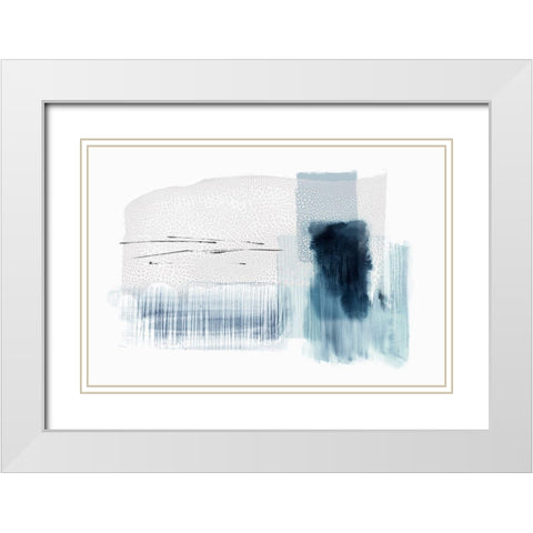 Sheets of Blue I  White Modern Wood Framed Art Print with Double Matting by PI Studio