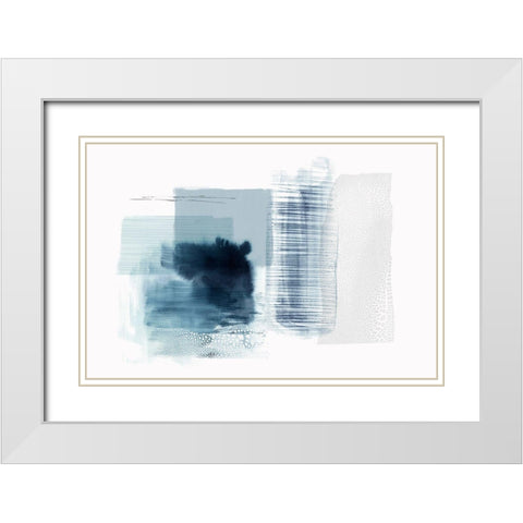 Sheets of Blue II White Modern Wood Framed Art Print with Double Matting by PI Studio