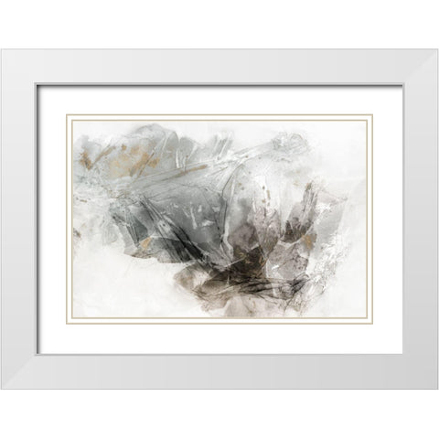 Golden Intertwine  White Modern Wood Framed Art Print with Double Matting by PI Studio