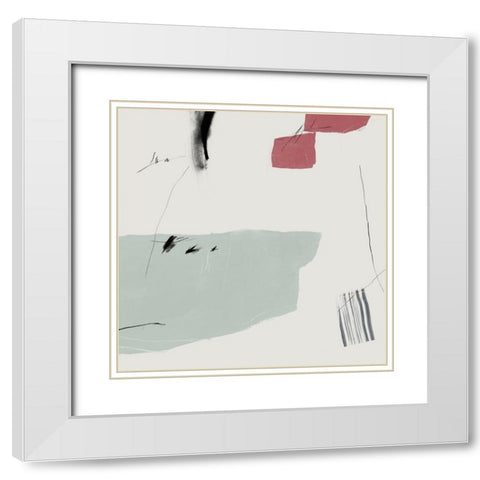 Allure II White Modern Wood Framed Art Print with Double Matting by PI Studio