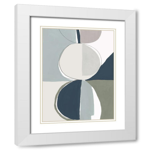 Speculate II Blue Version White Modern Wood Framed Art Print with Double Matting by PI Galerie