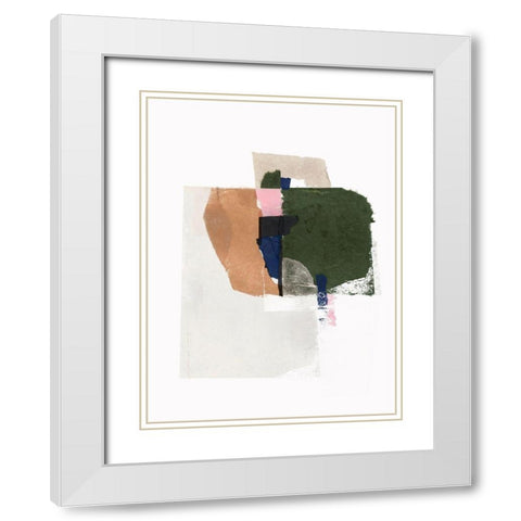 Patchwork Pieces I  White Modern Wood Framed Art Print with Double Matting by PI Studio