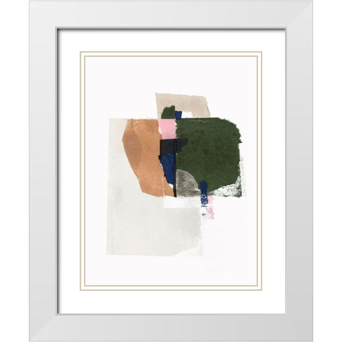 Patchwork Pieces I  White Modern Wood Framed Art Print with Double Matting by PI Studio