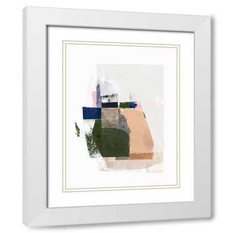 Patchwork Pieces II White Modern Wood Framed Art Print with Double Matting by PI Studio