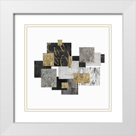 Building Blocks I  White Modern Wood Framed Art Print with Double Matting by PI Studio