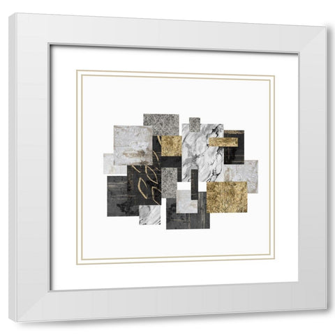 Building Blocks II White Modern Wood Framed Art Print with Double Matting by PI Studio