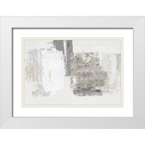 Silver Slate  White Modern Wood Framed Art Print with Double Matting by PI Studio