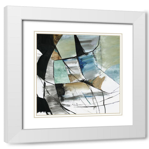 Crackled Stones  White Modern Wood Framed Art Print with Double Matting by PI Studio