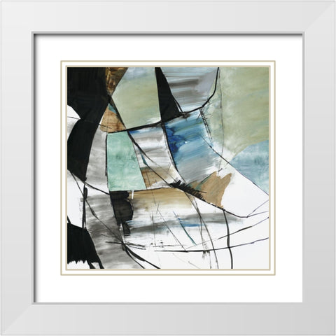 Crackled Stones  White Modern Wood Framed Art Print with Double Matting by PI Studio