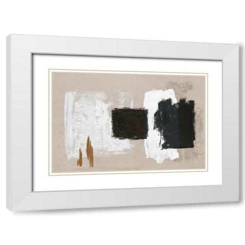 Golden Slate  White Modern Wood Framed Art Print with Double Matting by PI Studio