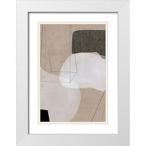 Transparent II White Modern Wood Framed Art Print with Double Matting by PI Studio