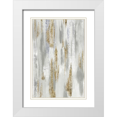 Flooding Gold I  White Modern Wood Framed Art Print with Double Matting by PI Studio