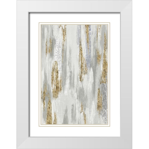 Flooding Gold II White Modern Wood Framed Art Print with Double Matting by PI Studio