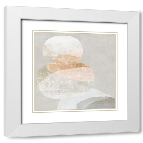 Pile Up I  White Modern Wood Framed Art Print with Double Matting by PI Studio
