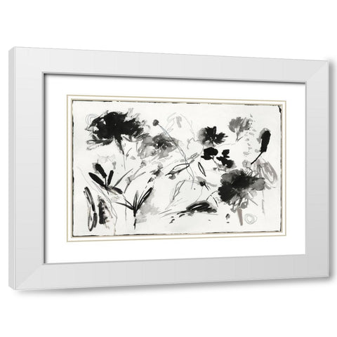 Blooming Florals  White Modern Wood Framed Art Print with Double Matting by PI Studio