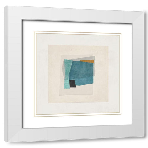 Square Form I  White Modern Wood Framed Art Print with Double Matting by PI Studio