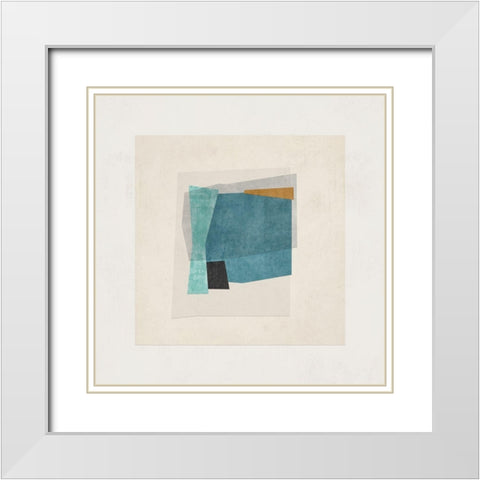Square Form I  White Modern Wood Framed Art Print with Double Matting by PI Studio