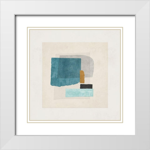Square Form II White Modern Wood Framed Art Print with Double Matting by PI Studio